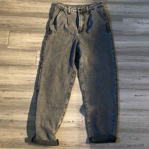 Black cuffed mom jeans